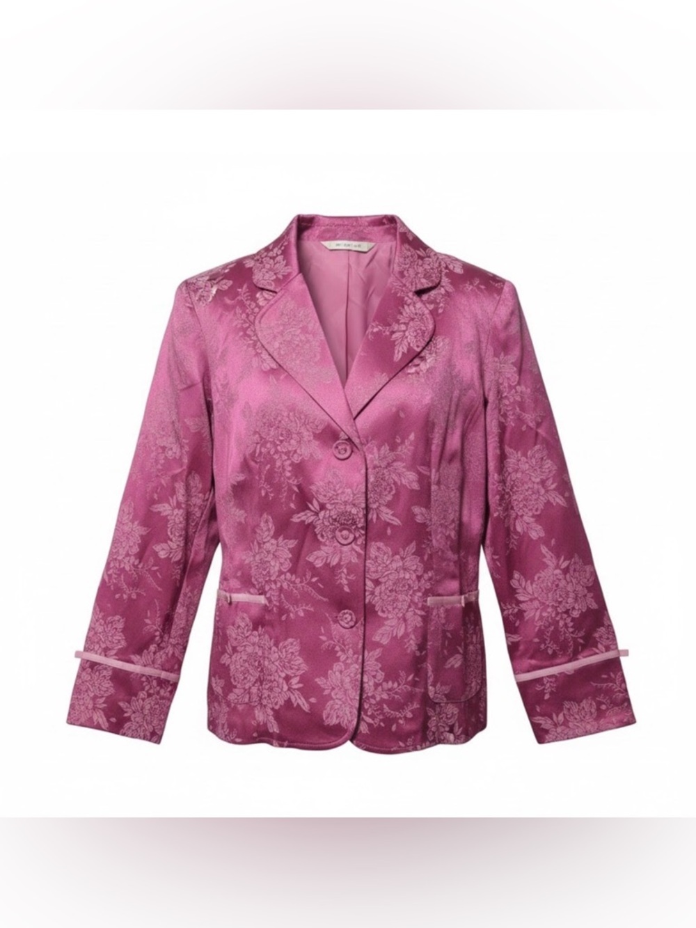 Susan Graver Pink Floral Jacquard Blazer Size XL NWT!